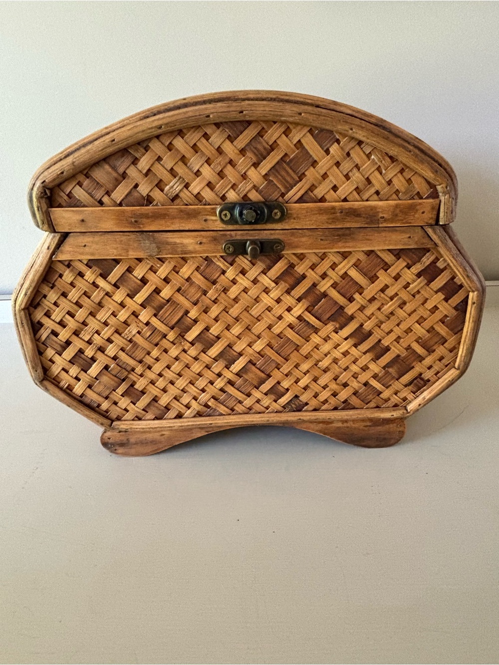 Woven Bamboo Storage Chest in Natural Brown